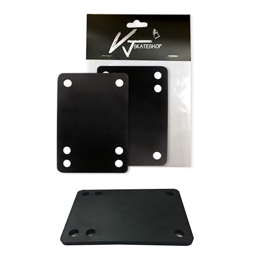 VJ Longboard Skateboard Riser Pads, Rubber, Set of 2, Size 3mm (1/8