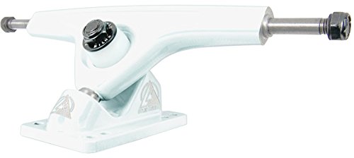 Atlas Truck Co. Kingpin Ultralight Longboard Trucks, 180mm 48 Degree 8mm Reverse, White (Set of 2)