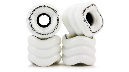 Shark Wheel California Roll 60mm 78A Small Skateboard/Longboard Wheels, White