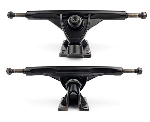 VJ Longboard Skateboard Trucks, 7inch 178mm, 50º Bases, Reverse Kingpin for Downhill, Pintail and Freeride (Set of 2) (Black)