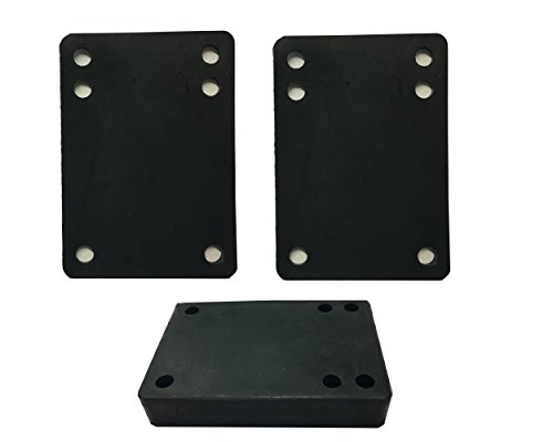 VJ Longboard Skateboard Riser Pads, Rubber, Set of 2, Size 3mm (1/8
