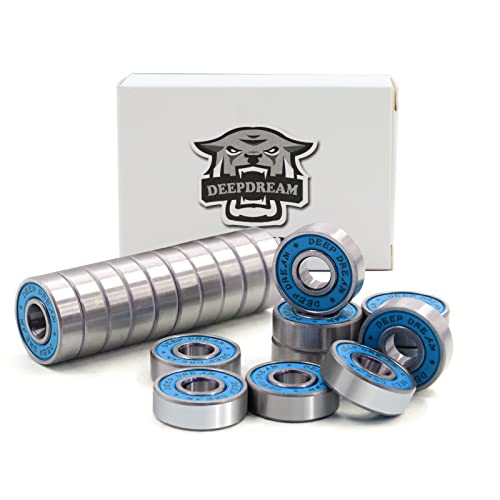 Premium 20Pcs 608rs Bearings Skateboard Bearings Chrome Steel Bearing Longboard Bearings (8x22x7mm) Double Rubber Sealed Deep Groove Bearing