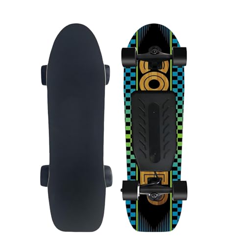 PRECISTECH Portable Electric Longboard, Wireless Remote Skateboard, Electric Skateboard Cruise Adjustment, for Beginners, 4 Velocity, 90 Min Fast Charge(C,Single Drive)