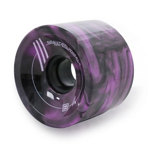 BRAVORD Longboard Wheels 70mm 78A PU, Mixed-Color Wheels for Cruisers and Longboards– Pack of 4 (Mix-Purple)