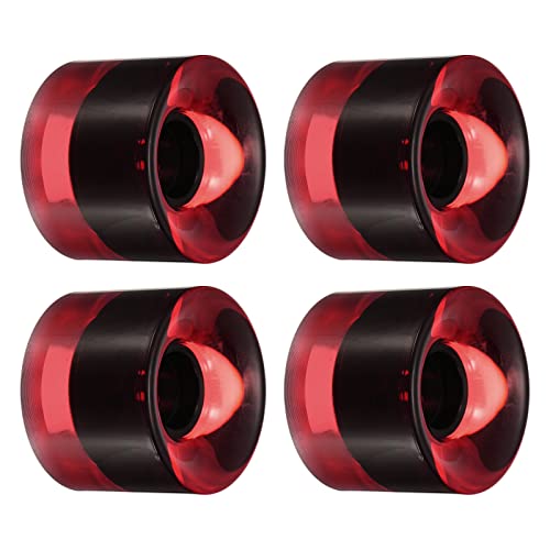 PATIKIL 60mm Longboard Wheels, 4 Pack Skateboard Wheel Street Wheels for Skateboards Cruiser Wheels Replacement 78A, Clear Red