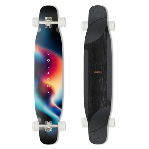 VOLADOR 46inch Dancing Longboard RhythmFlow Pro | Maple Deck with Zoned Grip Tape | for Beginners, Freestyle Dancers, and Commuting (Aurora)