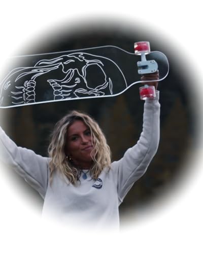 GHOST BOARDS Clear Longboard Skateboard - Transparent Acrylic Long Boards with Light-Up LED Wheels for Smooth Rides - Ride The Streets in Style with Longboard Built for Beginners & Pros Alike
