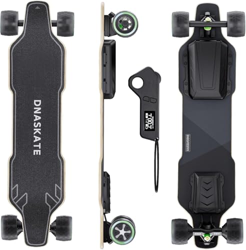 Dnaskate V4 Electric Skateboard with Remote, 28 Mph Top Speed,22 Miles Range,1000W Hub-Motor, Longboard Skateboard for Adults ＆Teens