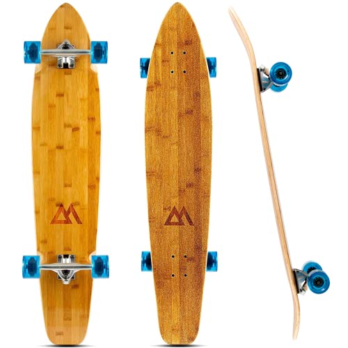 Magneto Kicktail Cruiser Longboard Skateboard - Adult Skate for Commuting & Carving - Smooth 78A Wheels for Cruiser Skateboard - Bamboo Longboard Construction with Maple Core - 44