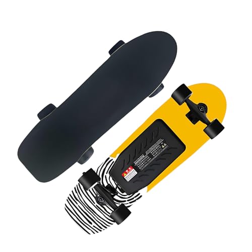 PRECISTECH Portable Electric Longboard, Wireless Remote Skateboard, Electric Skateboard Cruise Adjustment, for Beginners, 4 Velocity, 90 Min Fast Charge(A,Single Drive)