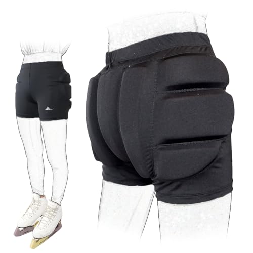 Skating Spirit Padded Shorts Protective Crash Pants Tailbone Hip Butt Pad for Ice Figure Roller Skating Skateboarding Skiing Snowboarding (M) Black