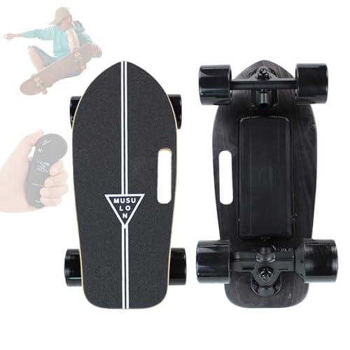 Electric Longboard Skateboard,Motorized Cruiser Board,Skateboard 8km,with Shock Absorption Wheels,Carry Handle,for Teens Adults Beginners Girls Boys Black-8kmRange