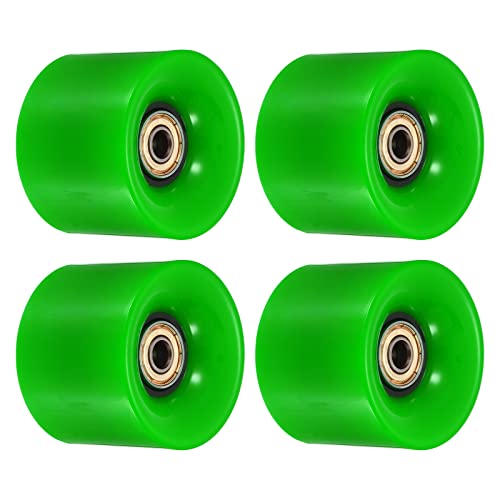 PATIKIL 60mm Longboard Wheels with Bearings ABEC-11, 4 Pack Street Wheels for Skateboards Cruiser Wheel Replacement 80A, Green Golden