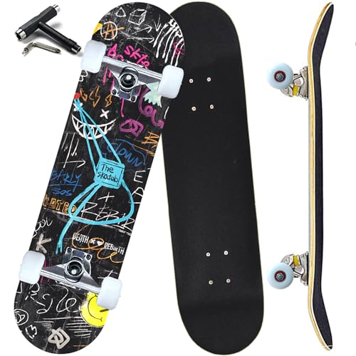 ANYFUN Pro Complete Skateboards for Beginners Girls Boys Kids Youths Teens Adults 31