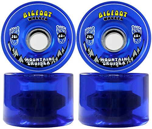 Bigfoot Longboard Wheels 76mm 80A SHR Mountain Cruisers Translucent Blue
