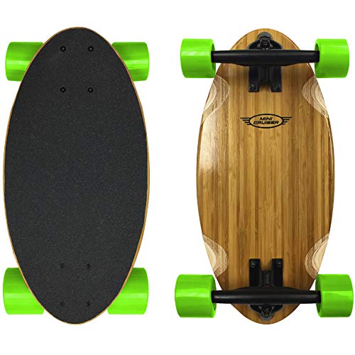 EasyGoProducts Mini Cruiser Wood Longboard Style Skateboard Lightweight and Portable Beginners to Experts - Green, Model:EGP-SKBD-GRN