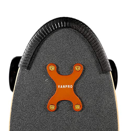 Vanpro Skateboard Deck Guards Protector, Excellent Edge Protection, Longboard, Boosted Board Nose Guard and Tail Guard, Durable Shock Absorbing Rubber Cover, Rubber Strip (Pack of 2) (Black, 7.84)